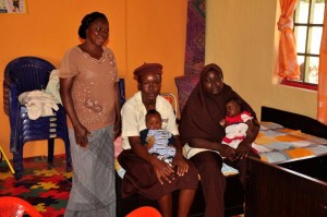 Some of the girls with their babies and the nanny